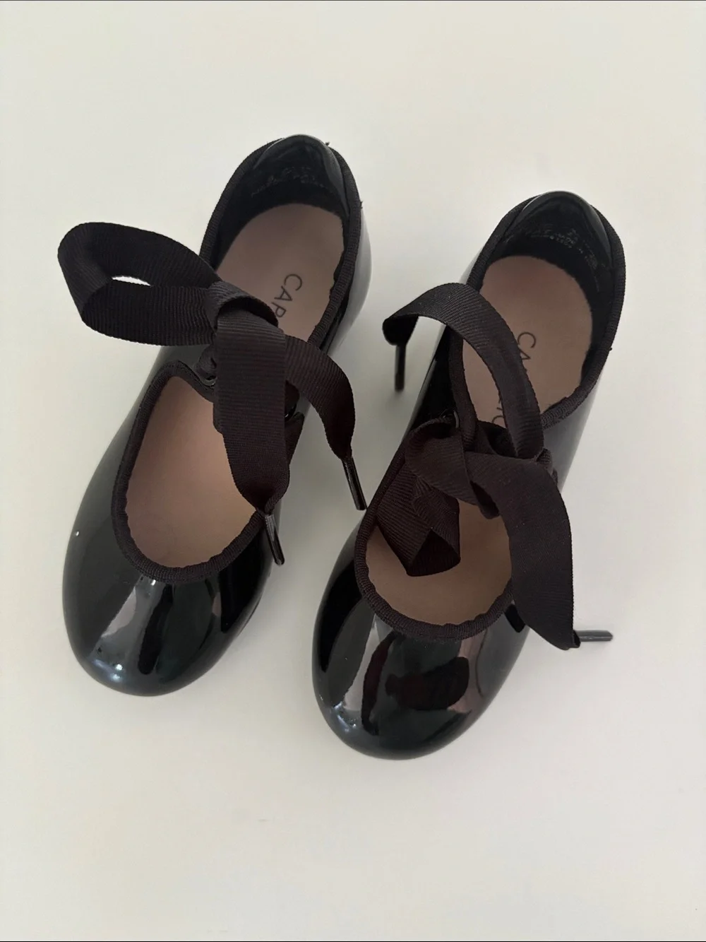 Caparros Black Patent Girls' Ribbon Mary Janes